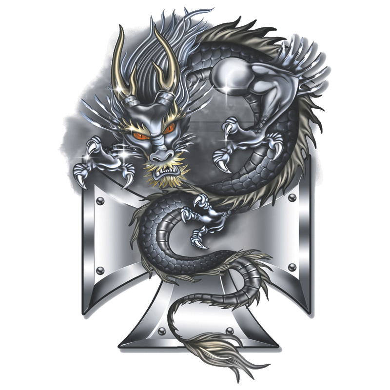 Image of Mijnautoonderdelen Auto Tattoo Dragon+Iron Cross 1x 13 AV 125017 av125017_668